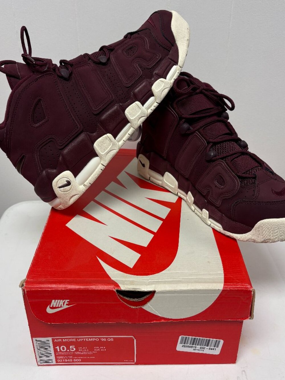 Nike Air More Uptempo Bordeaux/Night Maroon (921949-600), Size 10.5